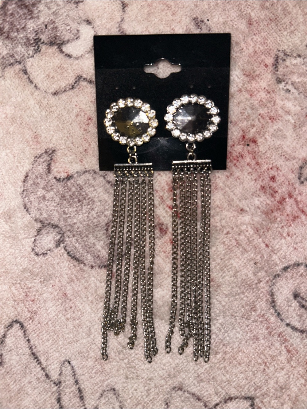 Crystal & Silver Tassel Drop Earrings - Sparkling Silver